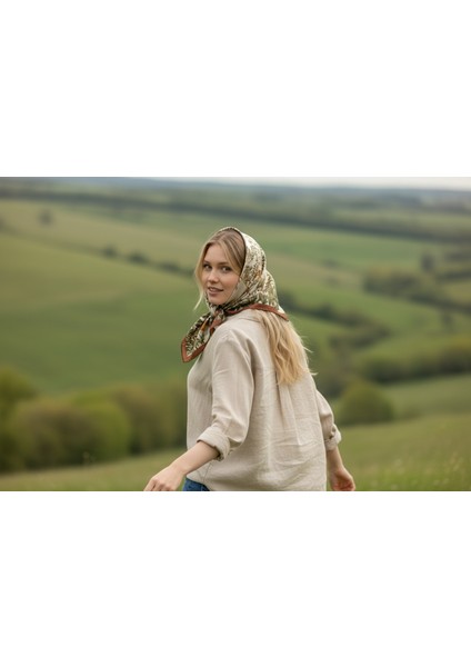 Safari Desenli Fular 70 x 70 fiyatları