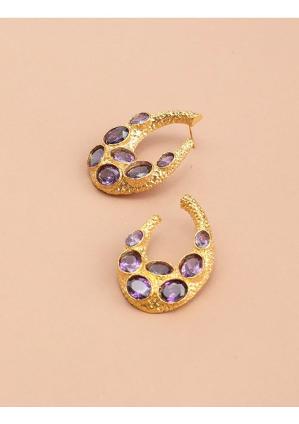 Katel Mor Kadın Küpe