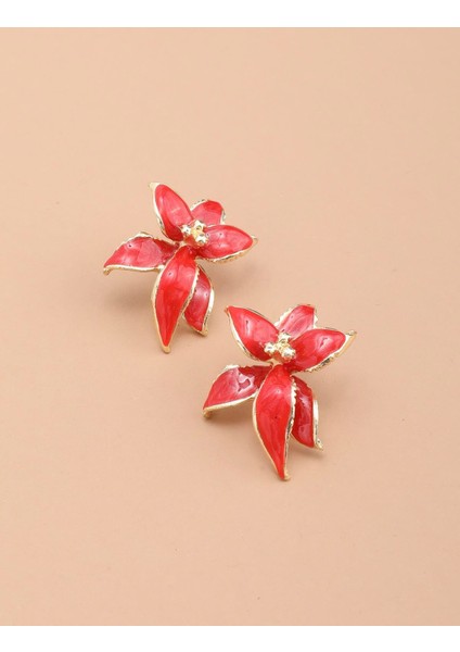 Orest Kırmızı Kadın Küpe