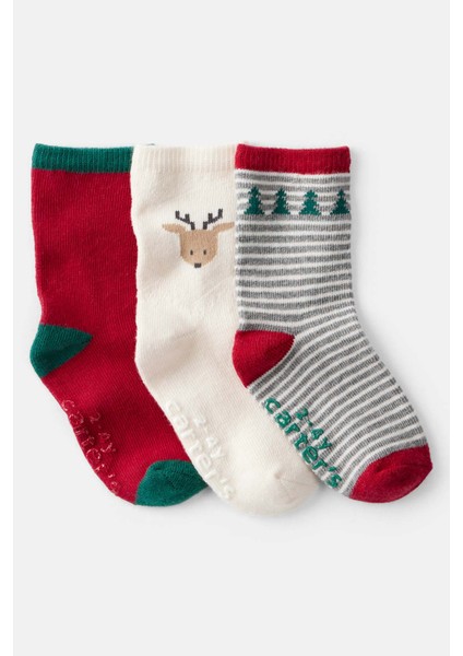 Erkek Çocuk Desenli 3lü Çorap