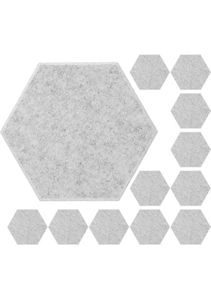 12 Adet Emici Pamuk Oda Geçirmez Duvar Öldürmek Altıgen Akustik Duvar Duvarlar Duvar Yalıtımı Emiciler Gürültü, Öldürücü Akustik Köpük Sönümleme Polyester Açık Gri