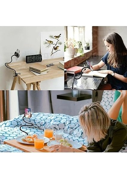 Masa Aparatı | Akrobat Esnek Kolu ile 360° Ayarlanabilir Telefon Standı | Oynar Başlık, Çok Yönlü Kullanım modelleri