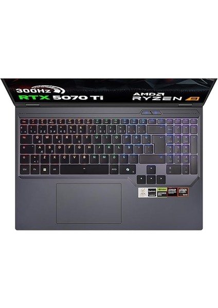 Garaj Slayer R9T3D-5070TI C1 Amd Ryzen 9 9955HX3D 32GB Ram 1tb SSD RTX5070TI 16" Qhd+ IPS 300Hz Freedos Gaming Laptop modelleri