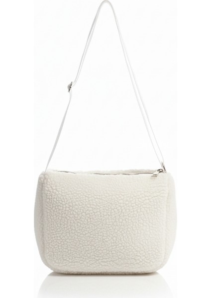Teddy Kumaş Omuz Çantası Beyaz fiyatları
