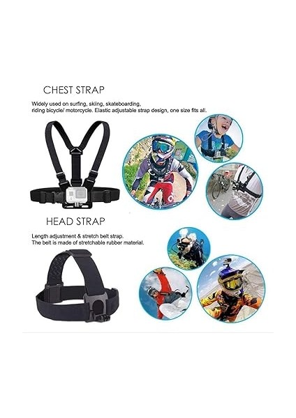 Kamera Aksesuarları Kafa Montaj Kayışı Göğüs Dağı Demeti Yüzer Saplı Kavrama ile Uyumlu Gopro Hero 13 12 11 10 9 8/akaso EK7000 Brave 4 Brave 7 Le V50X Native V50 Elite/oddv indirimleri