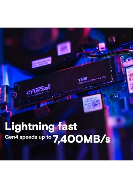 T500 1tb Gen4 Nvme M.2 Dahili Oyun Ssd, 7300 Mb/sn'ye Kadar, Dizüstü ve Masaüstü Uyumlu + 1mo Adobe cc Tüm Uygulamalar - CT1000T500SSD8 fiyatları