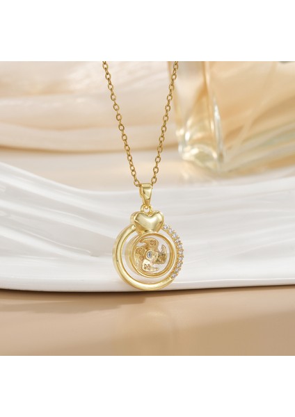 Yeni Titanyum Çelik Kolye Kadın Mizaç Mikro-Set Zirkon Kişilik Kıdemli Duygusu Zincir Takı (Yurt Dışından)