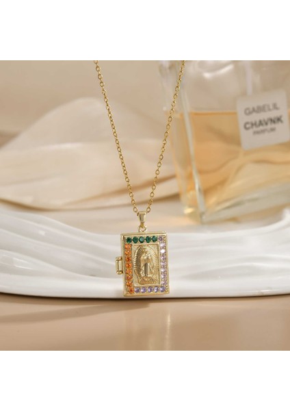 Yeni Titanyum Çelik Zinciri Dönen Kolye Kolye Kadın Yüz Aksesuarlı (Yurt Dışından)