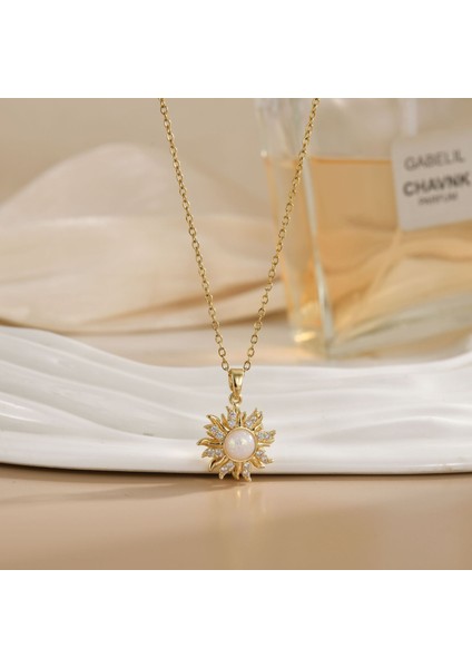 Yeni Kıdemli Işık Duygusu Mikro Set Zirkon Bakır 18 Ayar Altın Kaplama Kolye Kolye Zinciri Takı ile Kadın Moda (Yurt Dışından)