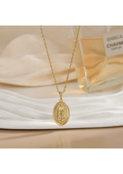 Yeni Titanyum Çelik Zinciri Dönen Kolye Kolye Kadın Yüz Aksesuarlı (Yurt Dışından)