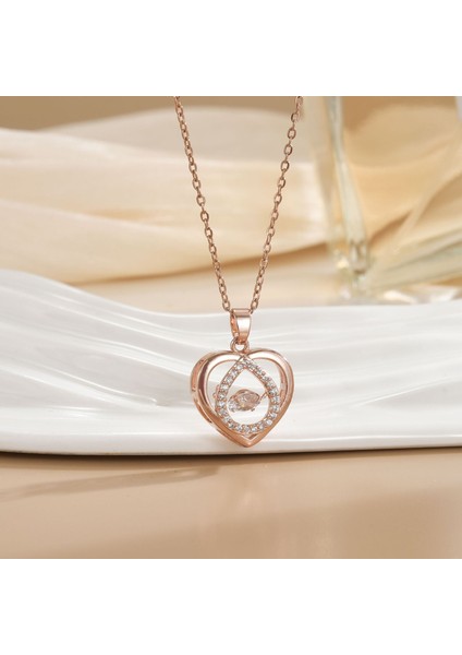 Yeni Bakır Kaplama Gerçek Altın Sıcaklığa Duyarlı Güneş Ay Kolye Mikro Set Zirkon Titanyum Çelik Kolye (Yurt Dışından)