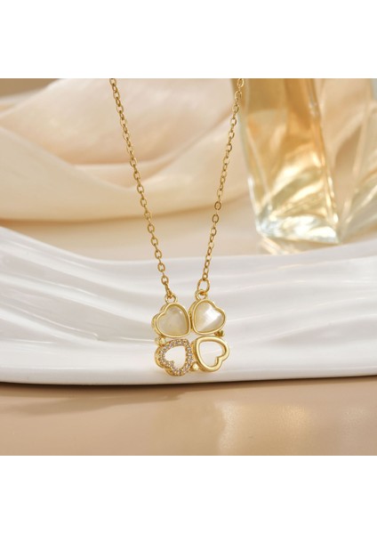 Yeni Kıdemli Işık Duygusu Mikro Set Zirkon Bakır 18 Ayar Altın Kaplama Kolye Kolye Zinciri Takı ile Kadın Moda (Yurt Dışından)