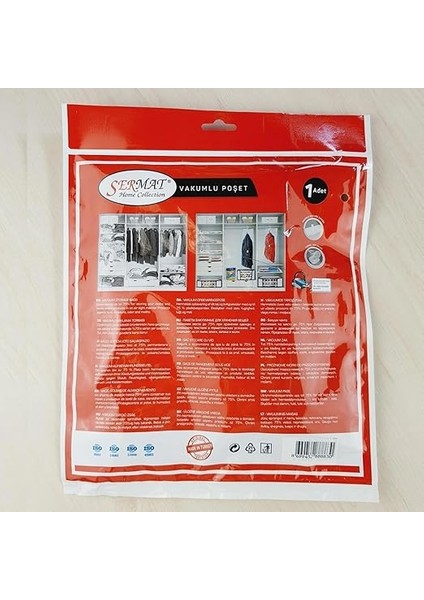 Vakumlu Hurç Poşet Saklama Torbası (Large 50X70) - Plastik, Karışık, Fermuarlı, Su Geçirmez, Elastik ve Dayanıklı, Vakumla Kapatılabilir, Boyut Ayarlanabilir indirimleri