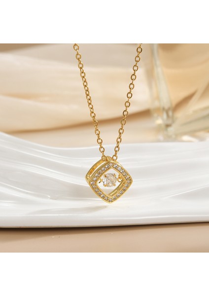 Yeni Basit Titanyum Çelik Kolye Kadın 18K Gül Altın Dört Yapraklı Yonca Kolye Ins Gelgit Net Kırmızı Patlama Modelleri Zinciri (Yurt Dışından)