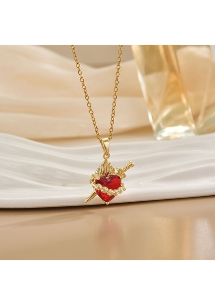 Yeni Titanyum Çelik Kolye Kadın Mizaç Mikro-Set Zirkon Kişilik Kıdemli Duygusu Zincir Takı (Yurt Dışından)