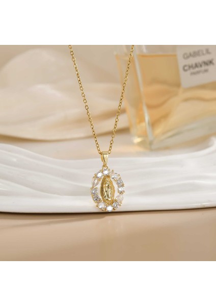 Yeni Titanyum Çelik Zinciri Dönen Kolye Kolye Kadın Yüz Aksesuarlı (Yurt Dışından)