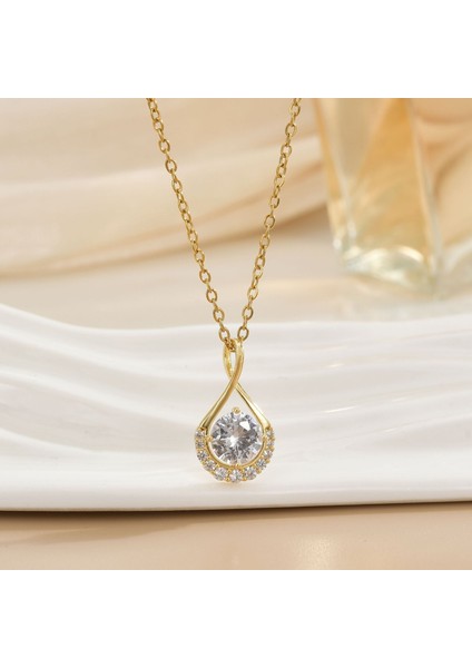 Yeni Kolye Kadın Dönebilen Çiçek Titanyum Çelik Niş Tasarım Duygusu Basit Moda Trendi Yüz Mizaç Zincir Takı (Yurt Dışından)