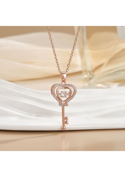 Yeni Bakır Kaplama Gerçek Altın Australopithecine Sıcaklığa Duyarlı Güneş Ay Kolye Mikro Set Zirkonya Titanyum Çelik Kolye (Yurt Dışından)