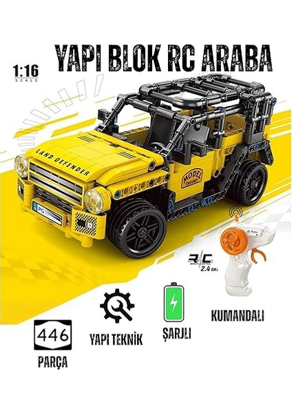 Yapı Blok Seti,teknik Rc Uzaktan Kumandalı Şarjlı Araçlar, Mustang, Ferrari, Lamborghini, Deffender, Porsche Model ARAÇ,433 Parça (Defender) fiyatları