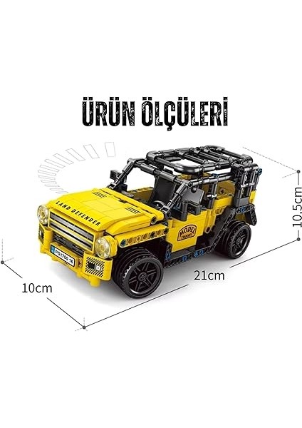 Yapı Blok Seti,teknik Rc Uzaktan Kumandalı Şarjlı Araçlar, Mustang, Ferrari, Lamborghini, Deffender, Porsche Model ARAÇ,433 Parça (Defender) modelleri