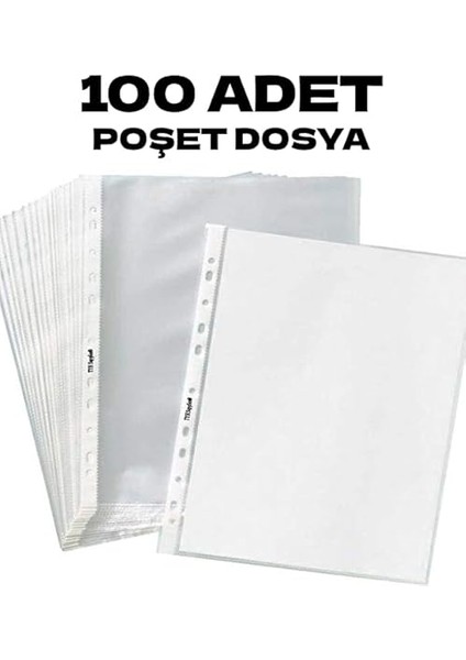 100 Adet A4 Şeffaf Poşet Dosya Föy Renkli ve Ölçüleriyle Pratik Kırtasiye Ürünü fiyatları