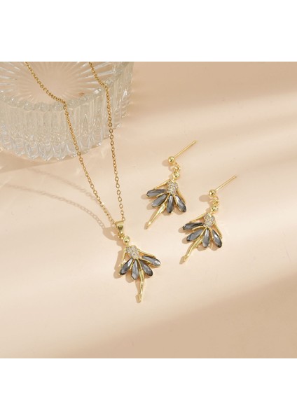 Yeni Bakır Kaplama Gerçek Altın Australopithecine Sıcaklığa Duyarlı Güneş Ay Kolye Mikro Set Zirkonya Titanyum Çelik Kolye (Yurt Dışından)