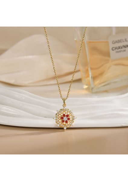 Yeni Kıdemli Işık Duygusu Mikro Set Zirkon Bakır 18 Ayar Altın Kaplama Kolye Kolye Zinciri Takı ile Kadın Moda (Yurt Dışından)