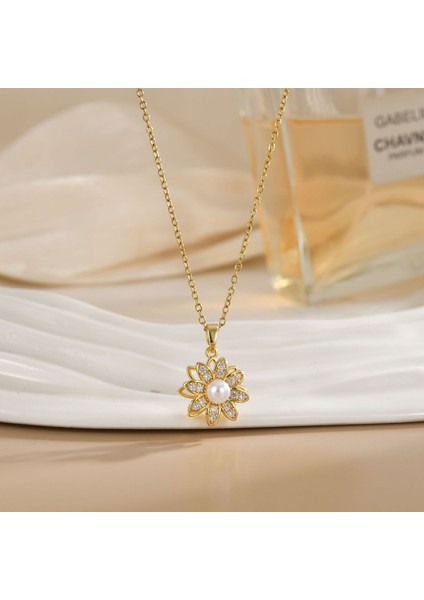 Yeni Kıdemli Işık Duygusu Mikro Set Zirkon Bakır 18 Ayar Altın Kaplama Kolye Kolye Zinciri Takı ile Kadın Moda (Yurt Dışından)