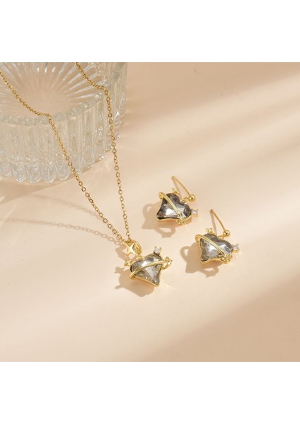 Yeni Işık Moda Yıldız Gezegen Şekli Tasarım Kolye Kadın Titanyum Çelik Zinciri Kozmik Yıldız Nehir Kolye Mücevher (Yurt Dışından)