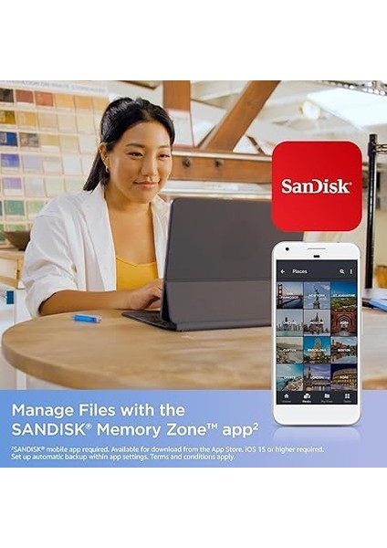Creator Phone Drive 128 GB (Iphone, Ipad, Pc ve Mac Için, Lightning ve USB Type-C Için, Otomatik Yedekleme, Şifre Koruması, 90 Mb/s'ye Kadar Aktarım, 3 Ay Adobe Lightroom Dahil) indirimleri