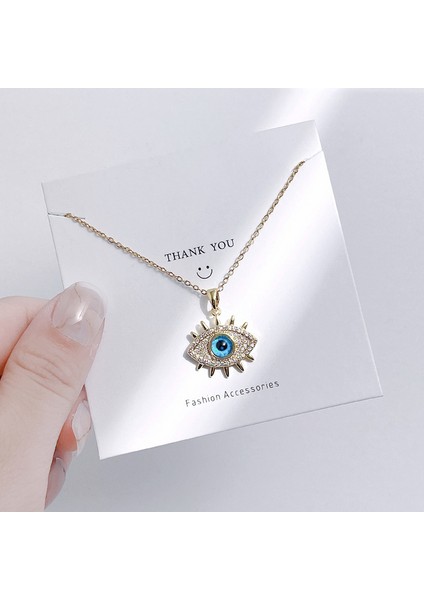 Yeni Bakır Kaplama Gerçek Altın Sıcaklığa Duyarlı Güneş Ay Kolye Mikro Set Zirkon Titanyum Çelik Kolye (Yurt Dışından)