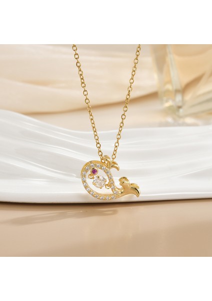 Yeni Basit Titanyum Çelik Kolye Kadın 18K Gül Altın Dört Yapraklı Yonca Kolye Ins Gelgit Net Kırmızı Patlama Modelleri Zinciri (Yurt Dışından)