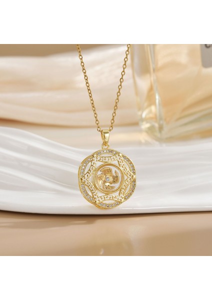 Yeni Titanyum Çelik Kolye Kadın Mizaç Mikro-Set Zirkon Kişilik Kıdemli Duygusu Zincir Takı (Yurt Dışından)