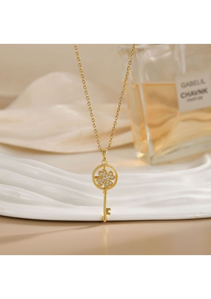 Yeni Kıdemli Işık Duygusu Mikro Set Zirkon Bakır 18 Ayar Altın Kaplama Kolye Kolye Zinciri Takı ile Kadın Moda (Yurt Dışından)