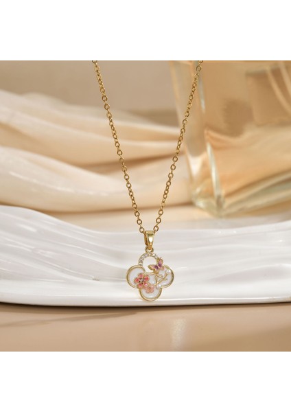 Yeni Kadın Yıldızlar ve Ay Zinciri Titanyum Çelik Renk Kaybetmez Çok Yönlü Kişilik Tasarım Duygusu Boyun Zinciri Hafif Stil (Yurt Dışından)