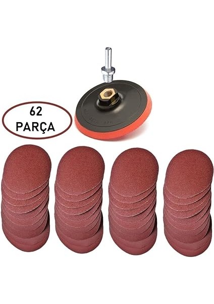 Zımpara Seti 62 Parça 115 mm Avuç Taşlamaya Uygun + Matkap Aparatı fiyatları