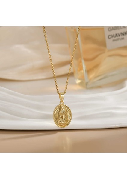 Yeni Titanyum Çelik Zinciri Dönen Kolye Kolye Kadın Yüz Aksesuarlı (Yurt Dışından)