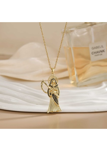 Yeni Titanyum Çelik Zinciri Dönen Kolye Kolye Kadın Yüz Aksesuarlı (Yurt Dışından)