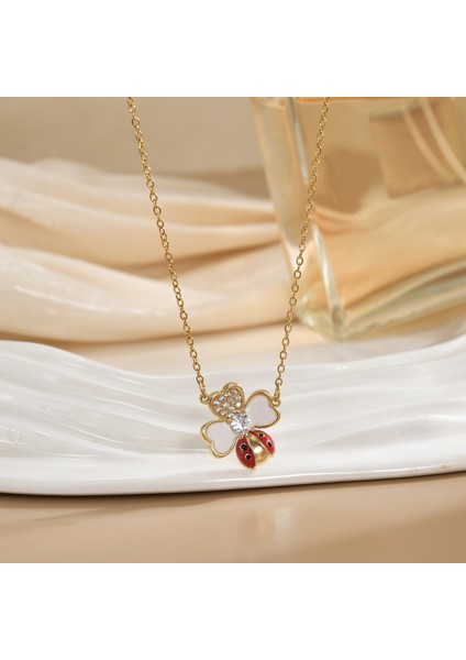 Yeni Kadın Yıldızlar ve Ay Zinciri Titanyum Çelik Renk Kaybetmez Çok Yönlü Kişilik Tasarım Duygusu Boyun Zinciri Hafif Stil (Yurt Dışından)