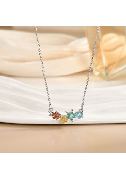 Yeni Titanyum Çelik Kolye Kadın Mizaç Mikro-Set Zirkon Kişilik Kıdemli Duygusu Zincir Takı (Yurt Dışından)