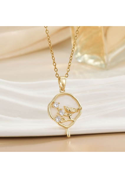 Yeni Kolye Kadın Dönebilen Çiçek Titanyum Çelik Niş Tasarım Duygusu Basit Moda Trendi Yüz Mizaç Zincir Takı (Yurt Dışından)