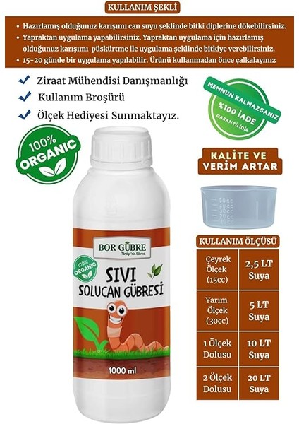 Sıvı Solucan GÜBRESI-1000ML-BITIYI Geliştirir- Korur-Ürün Sayısını ve Kalitesini Artırır fiyatları
