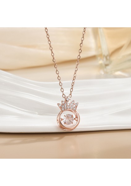 Yeni Bakır Kaplama Gerçek Altın Sıcaklığa Duyarlı Güneş Ay Kolye Mikro Set Zirkon Titanyum Çelik Kolye (Yurt Dışından)