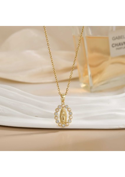 Yeni Titanyum Çelik Zinciri Dönen Kolye Kolye Kadın Yüz Aksesuarlı (Yurt Dışından)