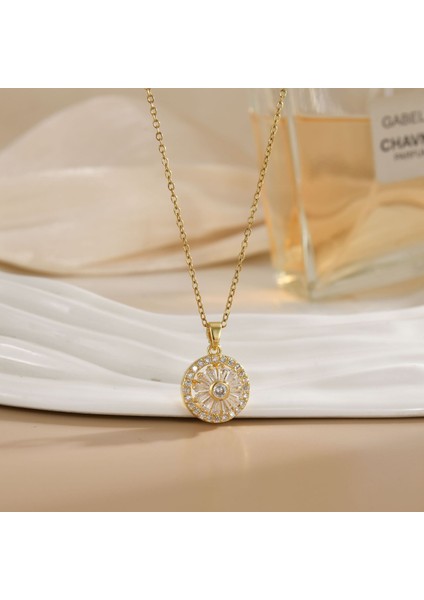 Yeni Kıdemli Işık Duygusu Mikro Set Zirkon Bakır 18 Ayar Altın Kaplama Kolye Kolye Zinciri Takı ile Kadın Moda (Yurt Dışından)