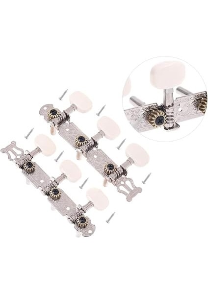 1 Çift Profesyonel Gitar Akort Mandalları Klasik Gitar Teli Akort Mandalları Makinesi Gitar Aksesuarları Sol Sağ 3L3R Tuner Tuşları Parçası fırsatları