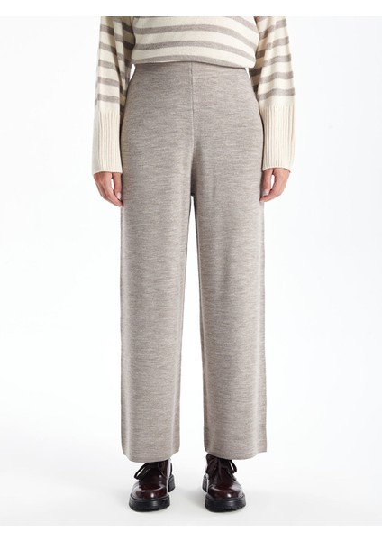 Yeni Sezon Beli Lastikli Düz Geniş Paça Kadın Triko Pantolon fiyatları