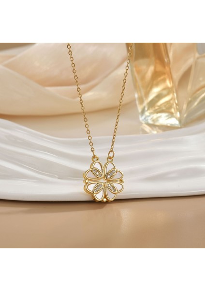 Yeni Kıdemli Işık Duygusu Mikro Set Zirkon Bakır 18 Ayar Altın Kaplama Kolye Kolye Zinciri Takı ile Kadın Moda (Yurt Dışından)
