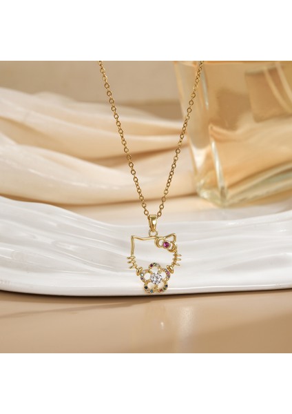 Yeni Kadın Yıldızlar ve Ay Zinciri Titanyum Çelik Renk Kaybetmez Çok Yönlü Kişilik Tasarım Duygusu Boyun Zinciri Hafif Stil (Yurt Dışından)