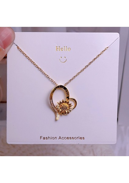 Yeni Titanyum Çelik Zinciri Dönen Kolye Kolye Kadın Yüz Aksesuarlı (Yurt Dışından)